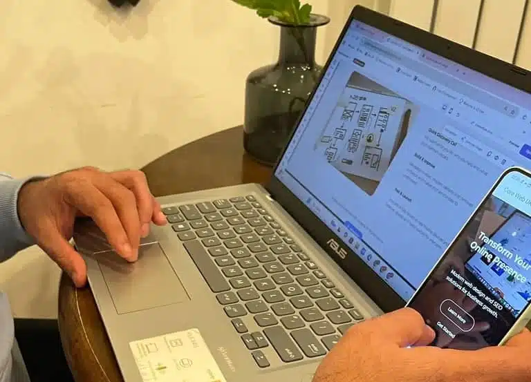 Core Web UK designer building a client website