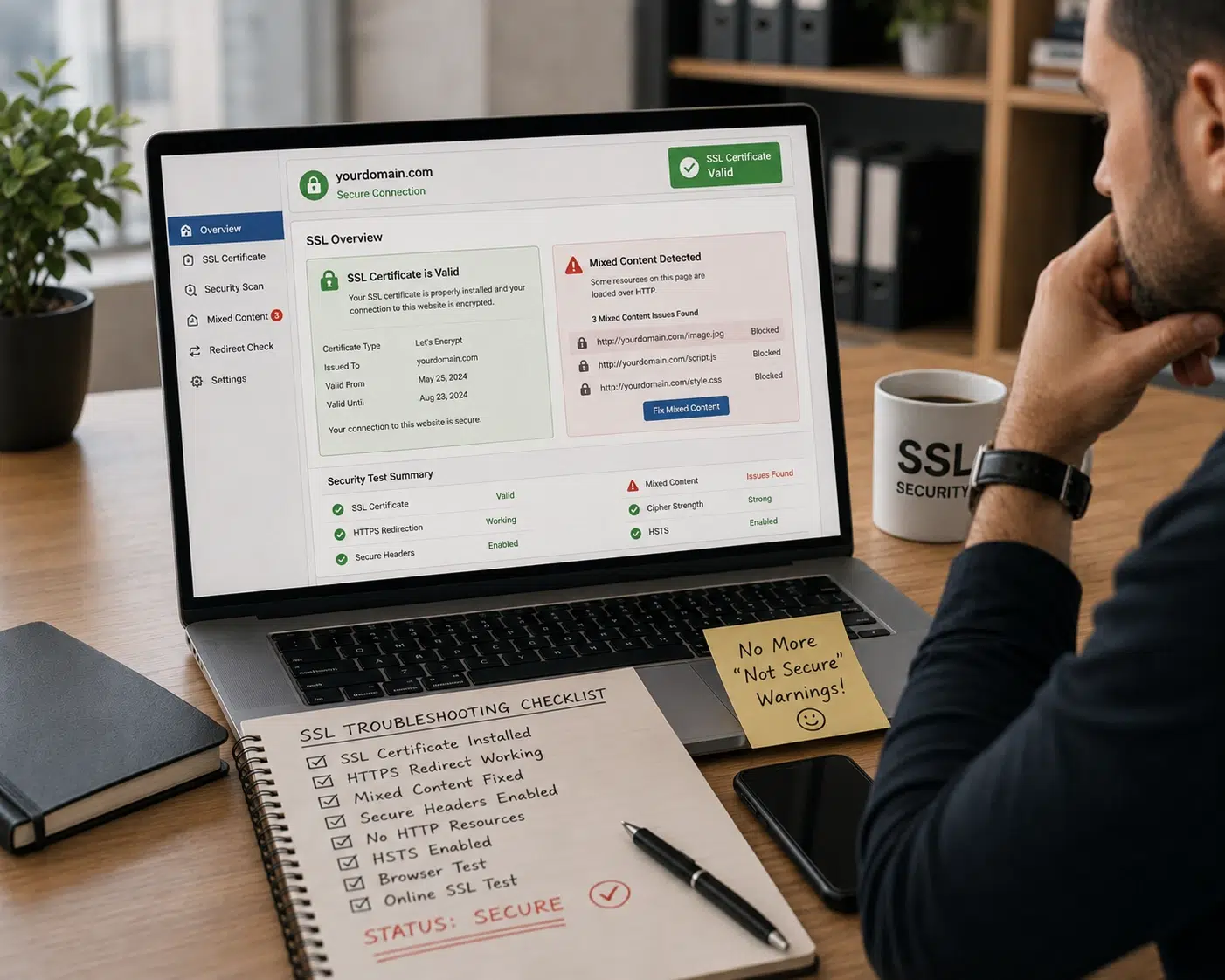 SSL working but still showing