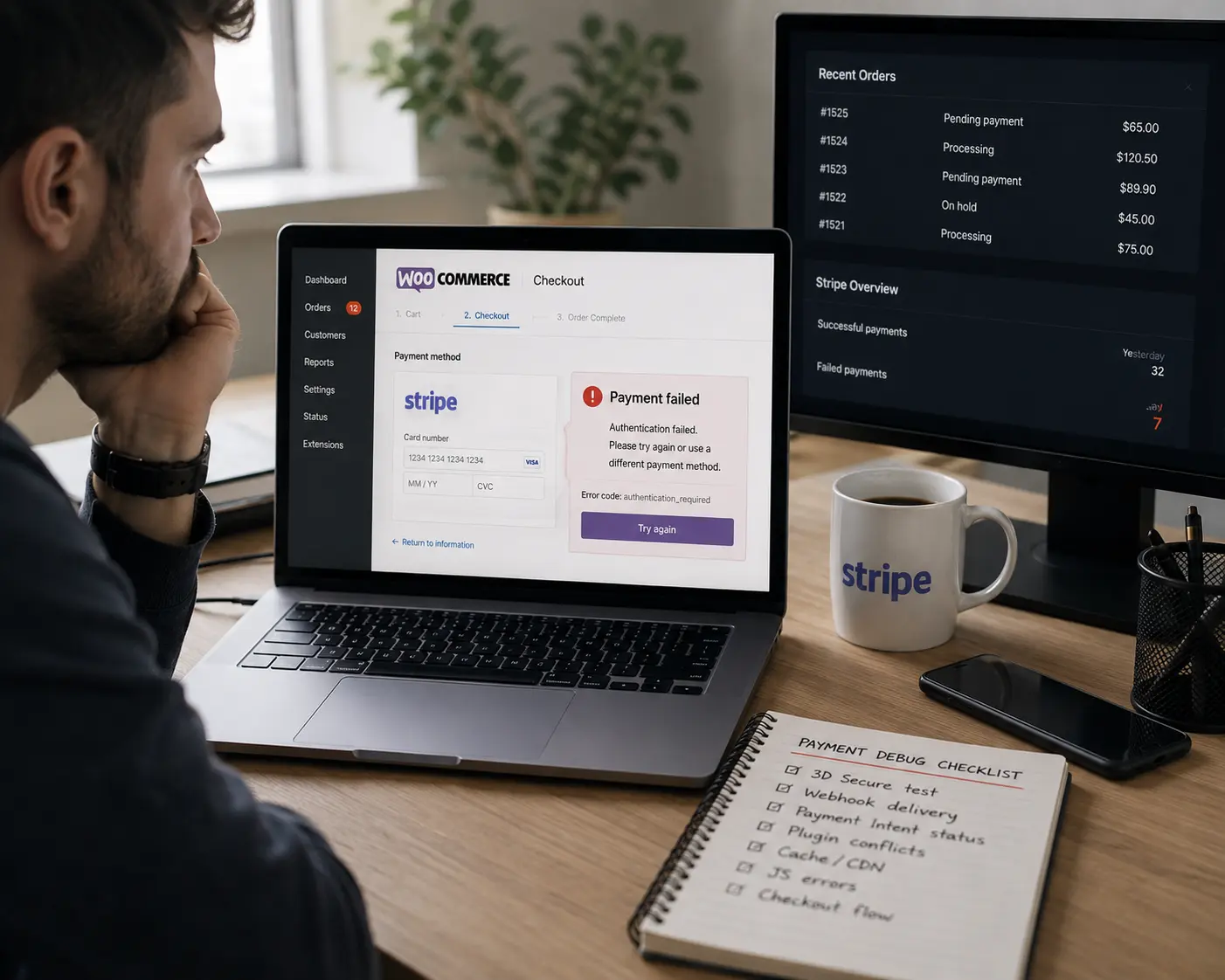 Stripe and WooCommerce payment issues
