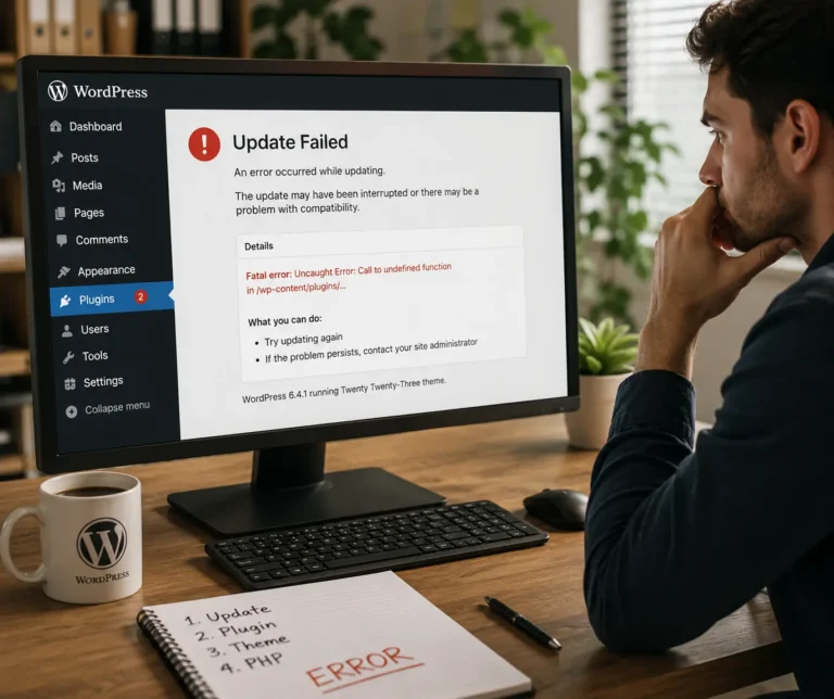 Broken WordPress website after update