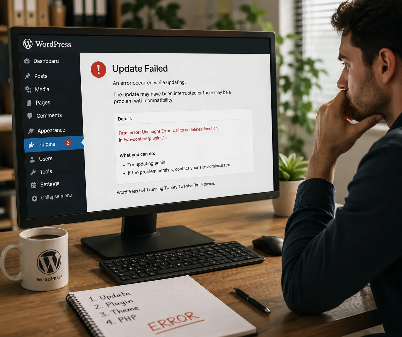 Broken WordPress website after update