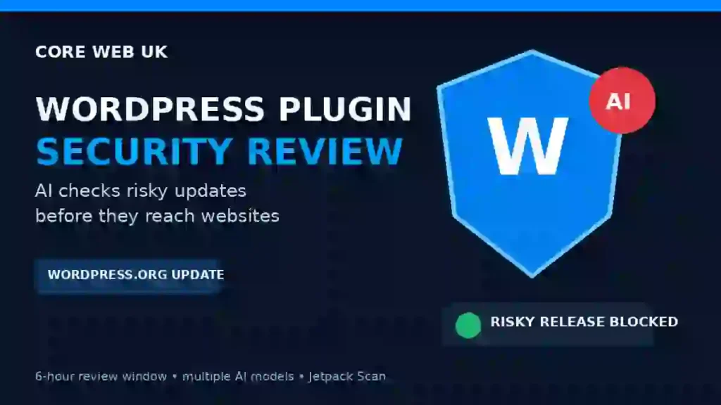 WordPress plugin update passing through an AI security review shield